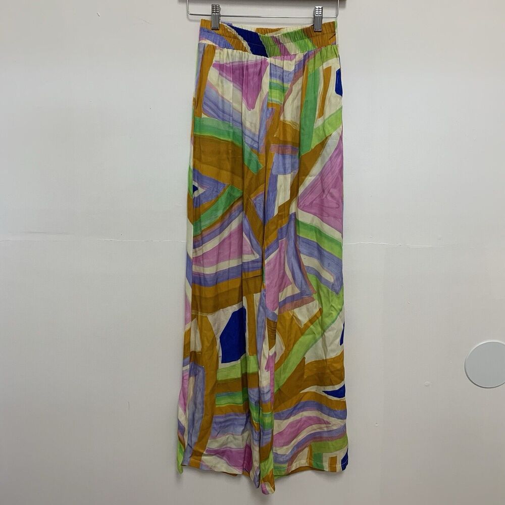 Self Contrast Multicolor Printed Pull On Pants XS - Picture 1 of 3